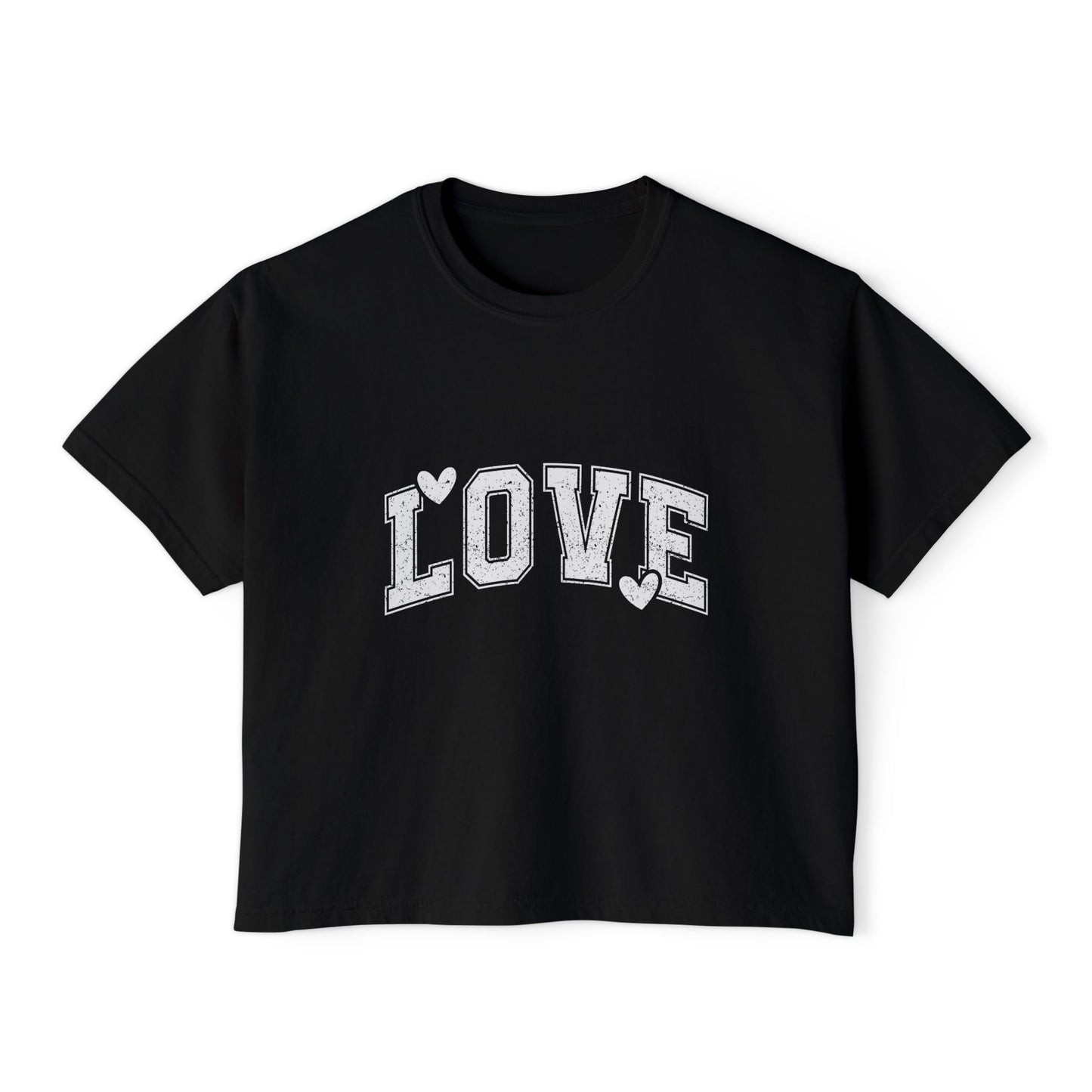 Love Boxy Tee — Women's Casual Pink Graphic Shirt
