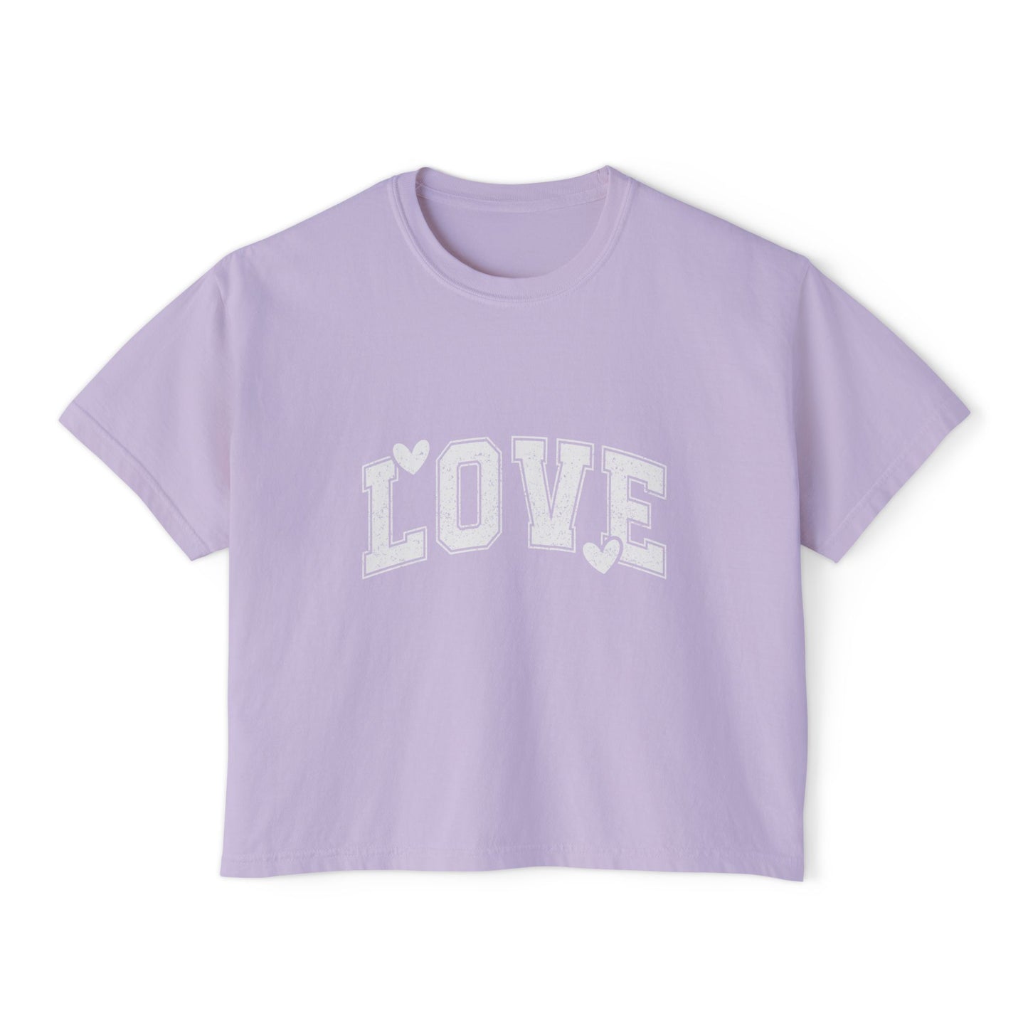 Love Boxy Tee — Women's Casual Pink Graphic Shirt