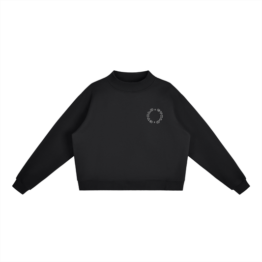 Essential Fleece Mock-Neck Crew Sweatshirt
